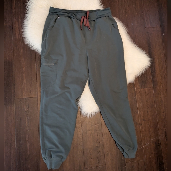Figs Bonsai Green Grey Zamora Jogger Scrub Pants XL - Picture 1 of 7